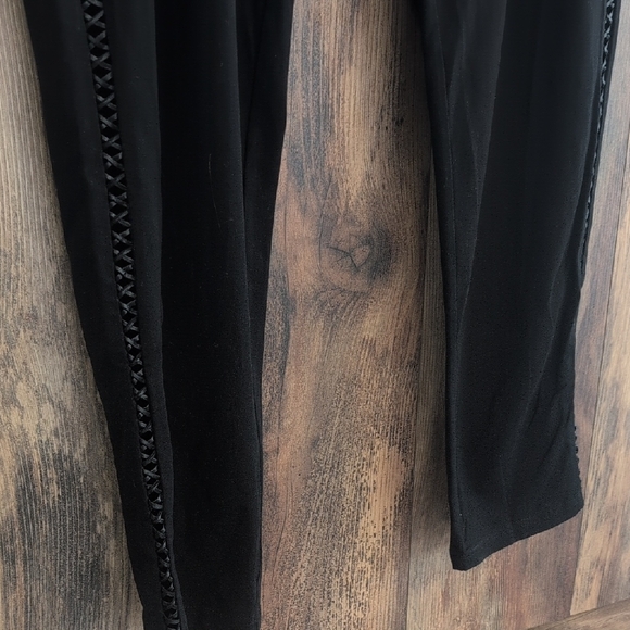 City Chic Criss Cross Side Black Leggings L -c125 - Picture 3 of 7